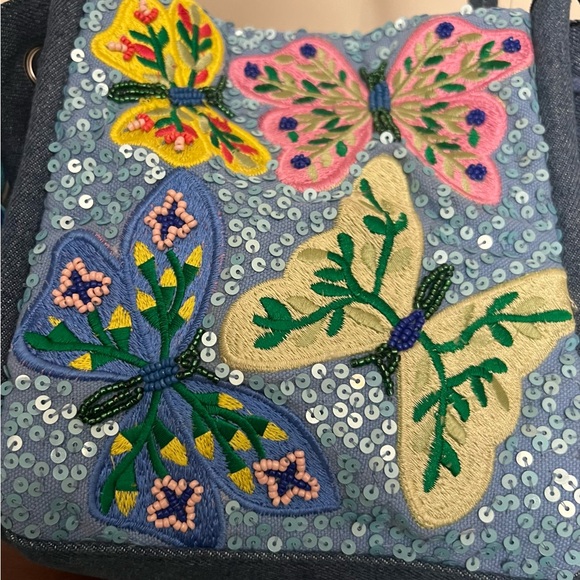 America and Beyond Azure BUTTERFLY BALLET handheld bag colorful - Picture 7 of 11